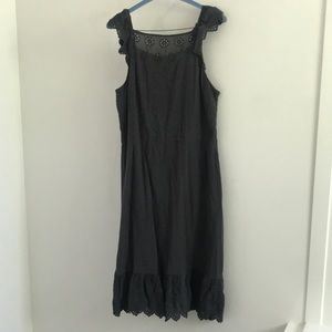 Loft SZ 10 grey eyelet dress.